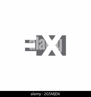 EX logo monogramme avec modèle de style espace négatif isolé sur fond blanc Illustration de Vecteur