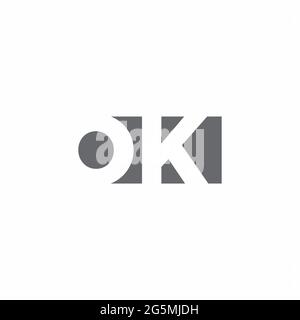 OK logo monogramme avec modèle de style espace négatif isolé sur fond blanc Illustration de Vecteur