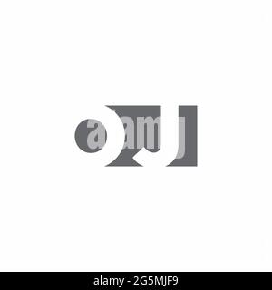 Logo OJ monogramme avec modèle de conception de type espace négatif isolé sur fond blanc Illustration de Vecteur