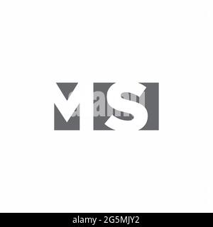 Monogramme MS logo avec modèle de conception de type espace négatif isolé sur fond blanc Illustration de Vecteur