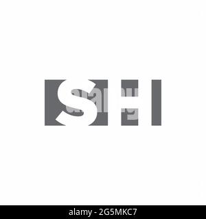 SH logo monogramme avec modèle de style espace négatif isolé sur fond blanc Illustration de Vecteur