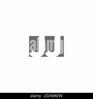 Logo JJ monogramme avec modèle de style espace négatif isolé sur fond blanc Illustration de Vecteur