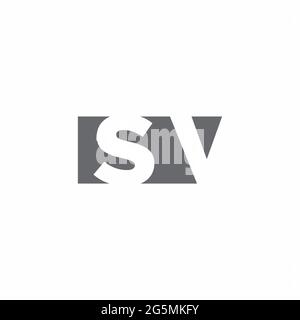Monogramme SV logo avec modèle de conception de style espace négatif isolé sur fond blanc Illustration de Vecteur