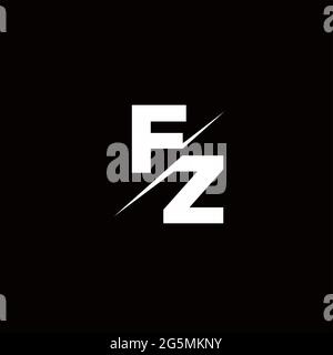Logo lettre Monogramme Slash avec logo moderne modèles sur fond noir couleur et blanc Illustration de Vecteur