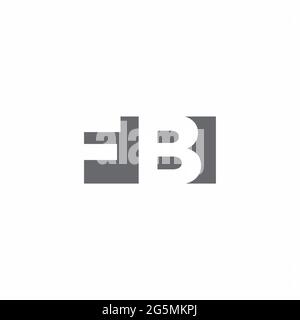 Logo FB monogramme avec modèle de conception de type espace négatif isolé sur fond blanc Illustration de Vecteur