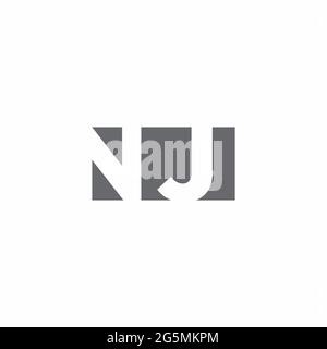 Logo NJ monogramme avec modèle de conception de type espace négatif isolé sur fond blanc Illustration de Vecteur
