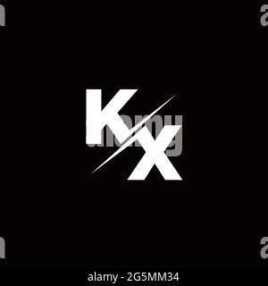 Logo lettre Monogramme Slash avec logo moderne modèles sur fond noir couleur et blanc Illustration de Vecteur