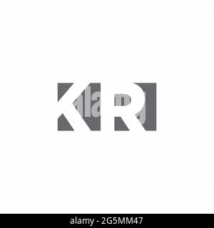 Logo KR monogramme avec modèle de conception de style espace négatif isolé sur fond blanc Illustration de Vecteur