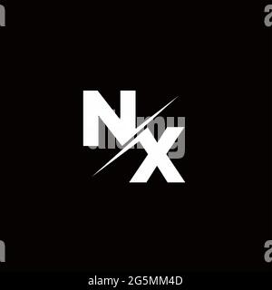 Logo lettre Monogramme Slash avec logo moderne modèles sur fond noir couleur et blanc Illustration de Vecteur
