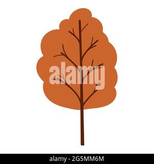 arbre d'automne avec image vectorielle des feuilles orange Illustration de Vecteur