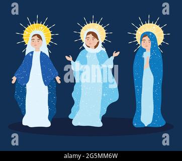 Ensemble Assomption de la Vierge Marie Illustration de Vecteur