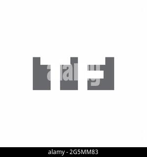 Monogramme TF avec modèle de conception de style espace négatif isolé sur fond blanc Illustration de Vecteur