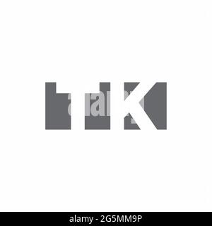 TK logo monogramme avec modèle de style espace négatif isolé sur fond blanc Illustration de Vecteur