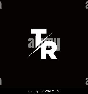 Logo lettre Monogramme Slash avec logo moderne modèles sur fond noir couleur et blanc Illustration de Vecteur