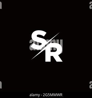 Logo lettre Monogramme Slash avec logo moderne modèles sur fond noir couleur et blanc Illustration de Vecteur