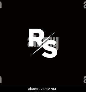 Logo lettre Monogramme Slash avec logo moderne modèles sur fond noir couleur et blanc Illustration de Vecteur