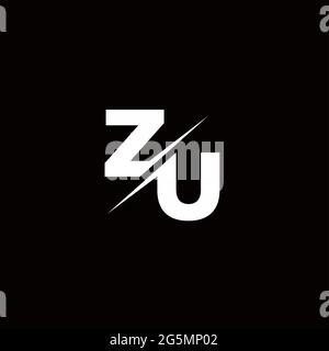 Logo lettre Monogramme Slash avec logo moderne modèles sur fond noir couleur et blanc Illustration de Vecteur