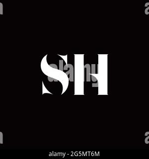 Logo Letter modèle initial de logos Designs avec fond doré et noir, Vector Icon Modern Illustration de Vecteur