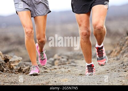 Coureurs chaussures de course sur piste Banque D'Images