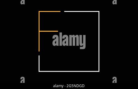 Symbole d'illustration de conception d'icône carrée de lettre F. Illustration de Vecteur