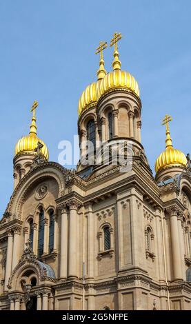 Église orthodoxe russe, Wiesbaden, Hesse, Allemagne, Europe Banque D'Images