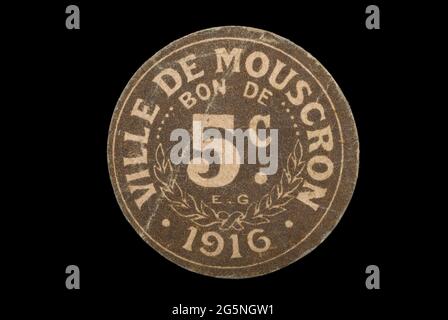 WW1 argent d'urgence belge Banque D'Images