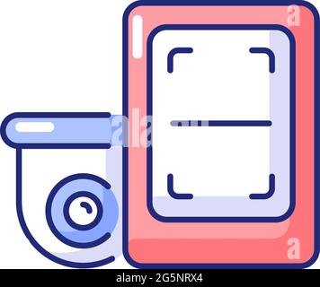 Surveillance à distance avec icône de couleur RVB du système de surveillance Illustration de Vecteur