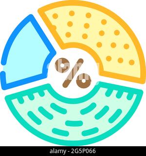 pourcentage de protéines, de graisses et de glucides illustration du vecteur de couleur de l'icône Illustration de Vecteur