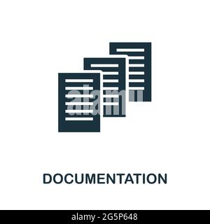 Icône de documentation. Élément créatif simple. Icône de documentation monochrome remplie pour les modèles, les infographies et les bannières Illustration de Vecteur