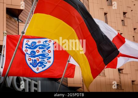 Stade Wembley, Wembley Park, Royaume-Uni. 29 juin 2021. L'Angleterre et l'Allemagne se sont emprises sur la voie olympique, avant le match FINAL 16 DE L'EURO 2020 entre l'Angleterre et l'Allemagne au stade Wembley. Championnat européen de football de l'UEFA. Amanda Rose/Alamy Live News Banque D'Images