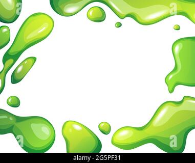 Un dessin animé vert laisse tomber l'arrière-plan. BLOB splashes pour bannières. Jouet sensoriel pour enfants. Illustration vectorielle. Illustration de Vecteur