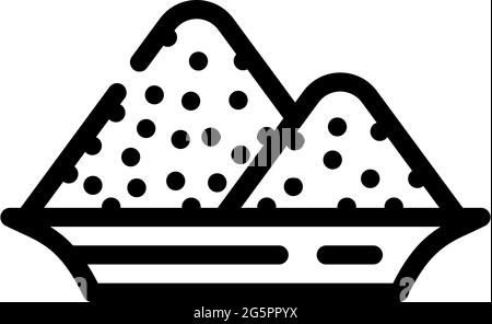 illustration vectorielle de l'icône du tas de sel dans la ligne de la plaque Illustration de Vecteur