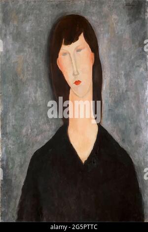 Digital a modifié le buste féminin par Amedeo Modigliani 1919. Musée Nacional de Bellas Artes à Buenos Aires, Argentine Banque D'Images