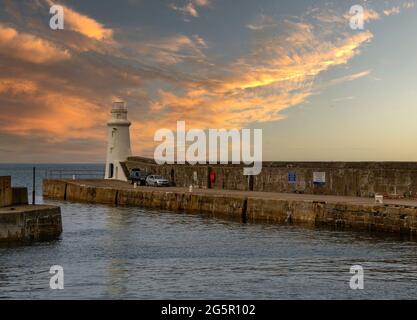 The Beacon et à Macduff Harbour, Macduff, Aberdeenshire, Écosse, Royaume-Uni Banque D'Images