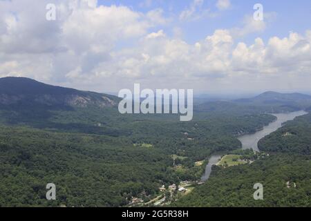 Parc national de Chimney Rock Lake Lure en Caroline du Nord Banque D'Images