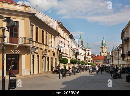 Banlieue de Cracovie (rue Krakowskie Przedmiescie) de Lublin. Pologne Banque D'Images