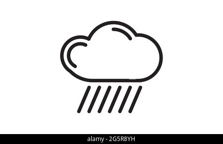 Icône de pluie dans un style plat tendance isolé sur fond blanc. Symbole de pluie de nuage pour votre conception de site Web, logo, application, interface utilisateur. Panneau de prévision de tempête moderne. Illustration de Vecteur