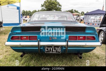 Une Camaro Z28 de Chevrolet au Syon Park Classic car Show 2021 à Londres Banque D'Images