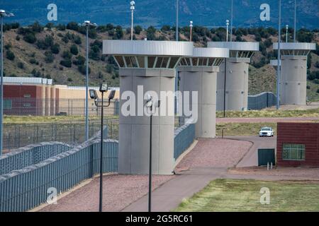 LE PÉNITENCIER FÉDÉRAL À SÉCURITÉ MAXIMALE CONNU SOUS LE NOM DE SUPERMAX PRÈS DE FLORENCE, COLORADO Banque D'Images