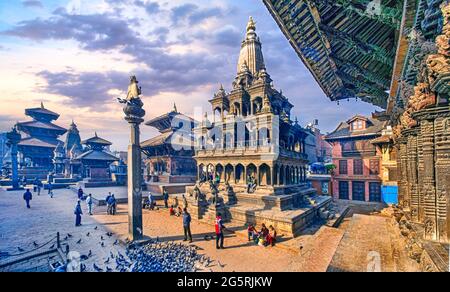 Nepal-Katmandou Valley Patan City-Durbar Square (W.H.) Banque D'Images