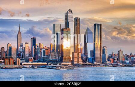 Ville de New York, horizon de Hudson yards, Banque D'Images