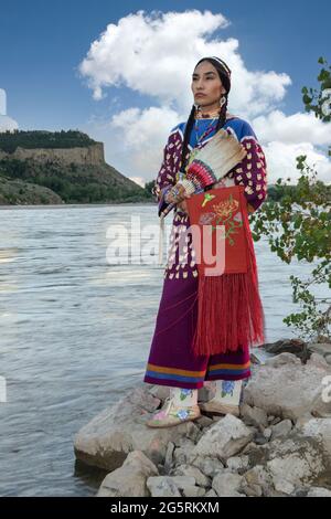 Etats-Unis, Montana, Billings, Lakisha Flores, Crow Tribe MR 0635 Banque D'Images