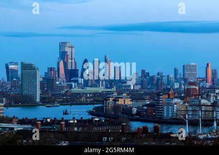 Angleterre, Londres, Greenwich, Londres vue panoramique depuis Greenwich Park Banque D'Images