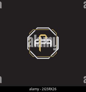 Lettre initiale se chevauchant logo de verrouillage monogramme ligne art style isolé sur fond noir modèle Illustration de Vecteur