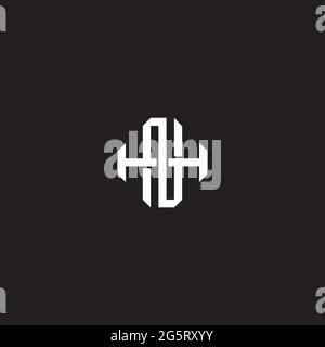 Lettre initiale se chevauchant logo de verrouillage monogramme ligne art style isolé sur fond noir modèle Illustration de Vecteur