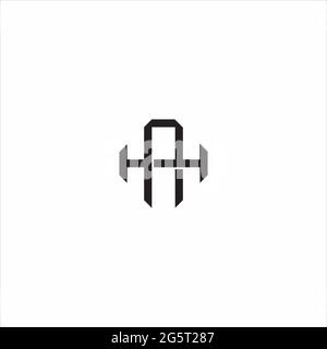 Lettre initiale se chevauchant logo de verrouillage monogramme ligne art style isolé sur fond noir modèle Illustration de Vecteur