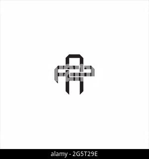 Lettre initiale se chevauchant logo de verrouillage monogramme ligne art style isolé sur fond noir modèle Illustration de Vecteur