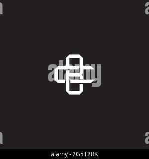 Lettre initiale se chevauchant logo de verrouillage monogramme ligne art style isolé sur fond noir modèle Illustration de Vecteur