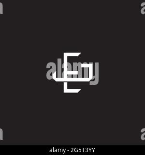 Lettre initiale se chevauchant logo de verrouillage monogramme ligne art style isolé sur fond noir modèle Illustration de Vecteur