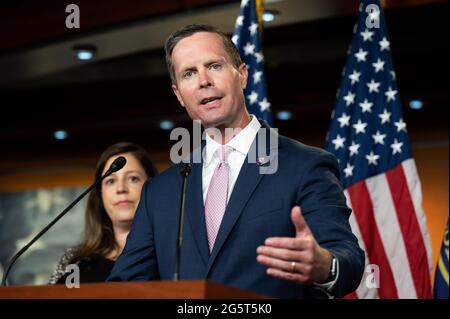 Washington, États-Unis 29 juin 2021. 28 juin 2021 - Washington, DC, États-Unis: Le représentant des États-Unis Rodney Davis (R-il) s'est exprimé lors d'une conférence de presse de la direction républicaine de la Chambre. (Photo de Michael Brochstein/Sipa USA) crédit: SIPA USA/Alay Live News Banque D'Images